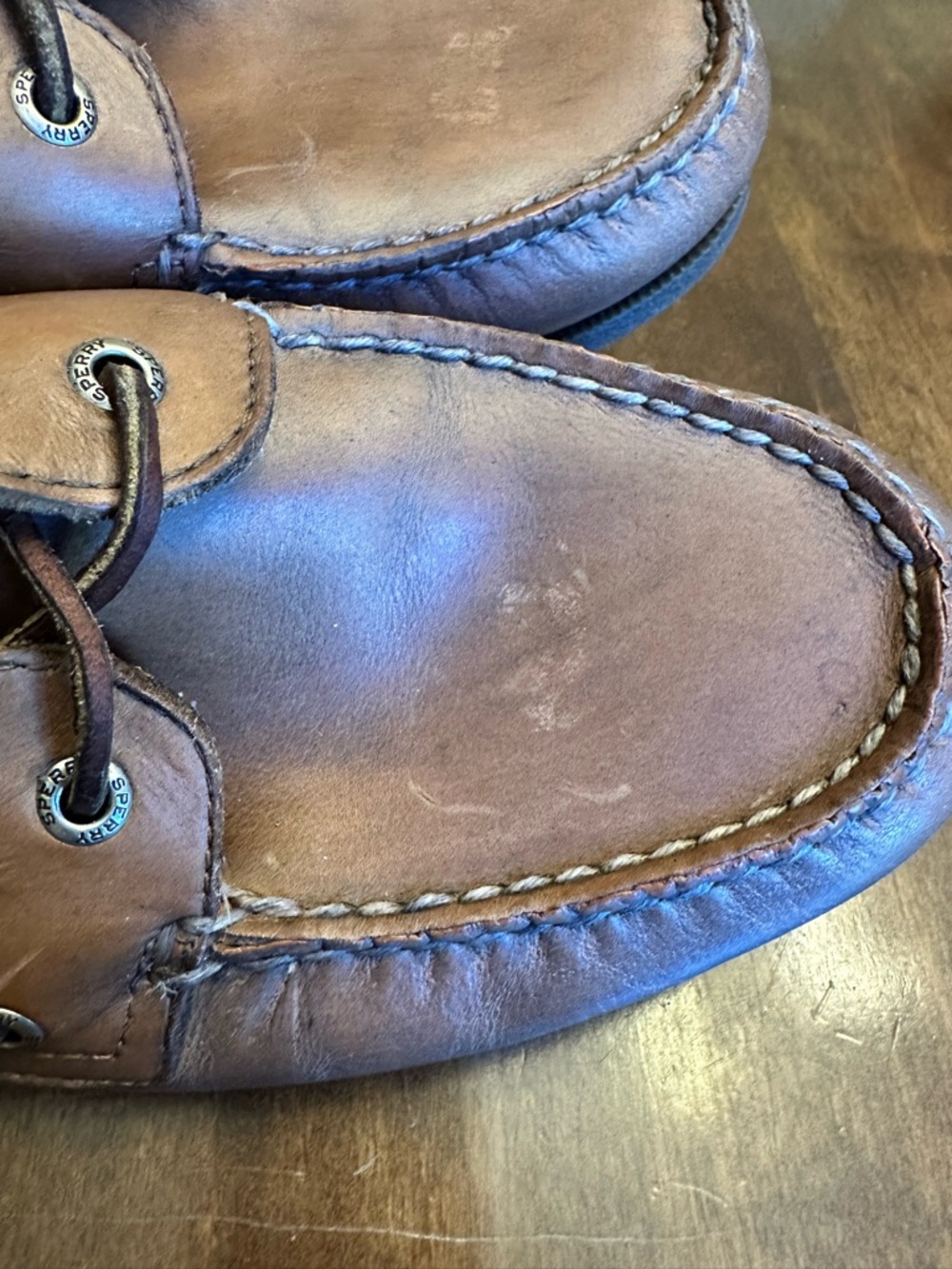 Sperry Top-Sider Mens Boat Shoes Leather Tan Brown Size 10 Classic Preppy - Picture 6 of 16